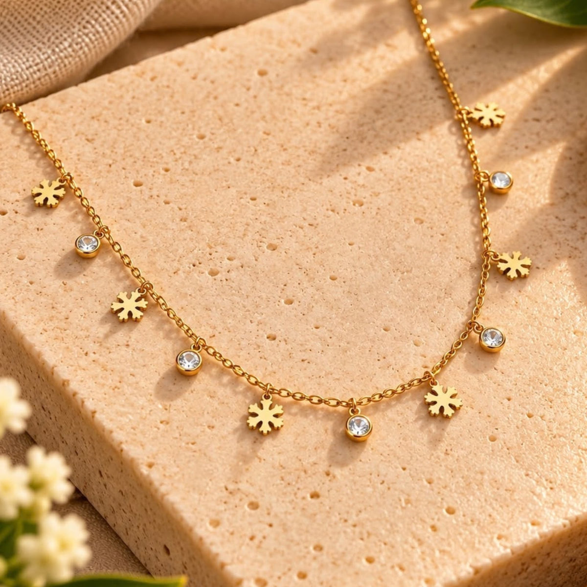 Snowflake Multicharm Necklace | 18K Gold Plating